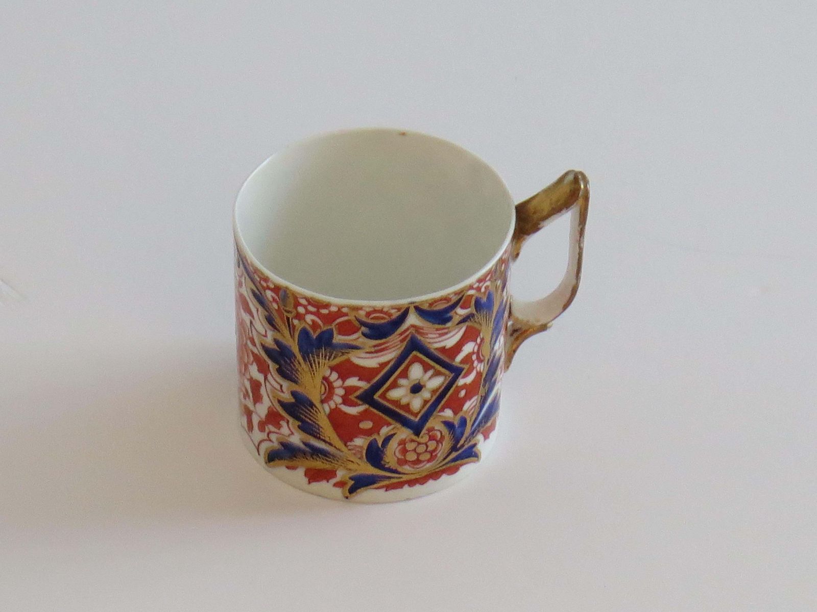 Home Decor Georgian Derby Porcelain Coffee Can Rare Ear Handle Acanthus Imari Ptn, Ca 1810 photo