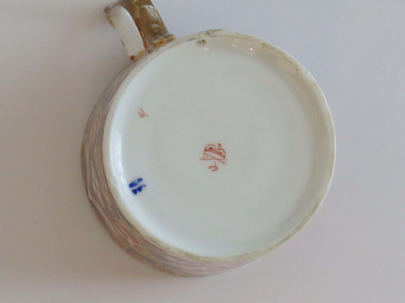 photo buy Georgian Derby Porcelain Coffee Can Rare Ear Handle Acanthus Imari Ptn, Ca 1810