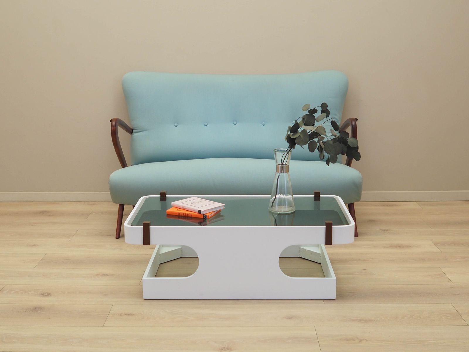 photo vintage Glass Coffee Table, Italian Design, 1970s, Manufactured In Italy