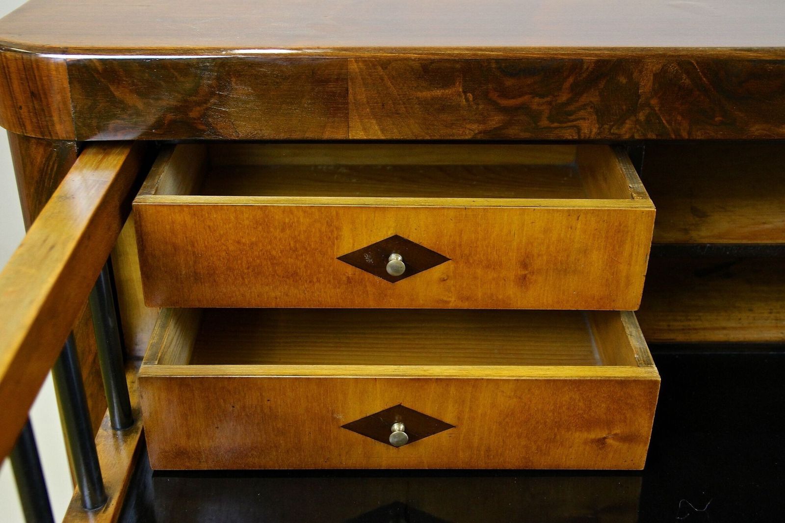 Furniture 19th Century Biedermeier Chest Of Drawers/ Secretary, Nutwood, At Ca. 1830 photo