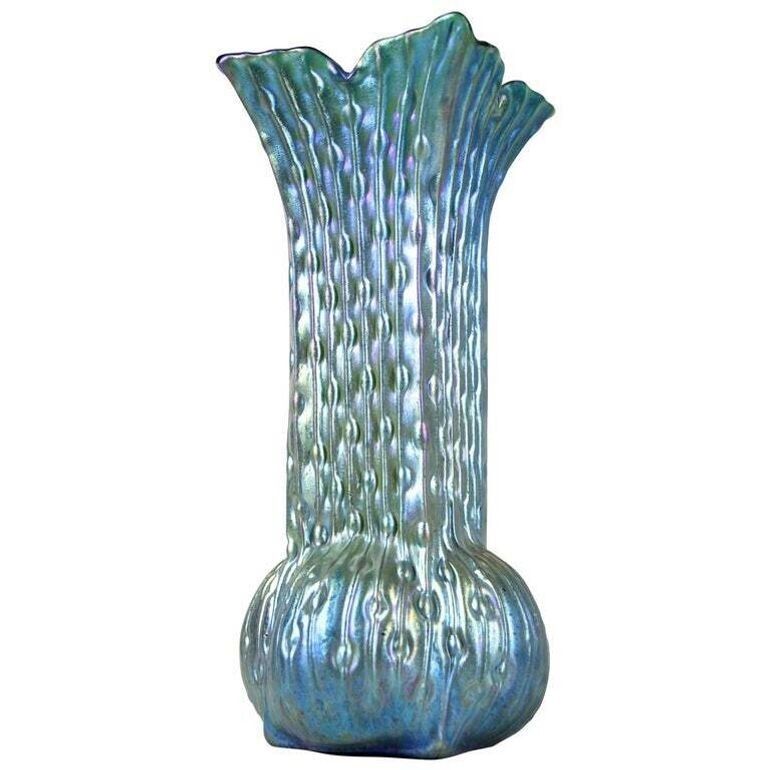 20th Century Art Nouveau Glass Vase By W. Kralik   Iridescent, Bohemia Ca. 1902 photo vintage