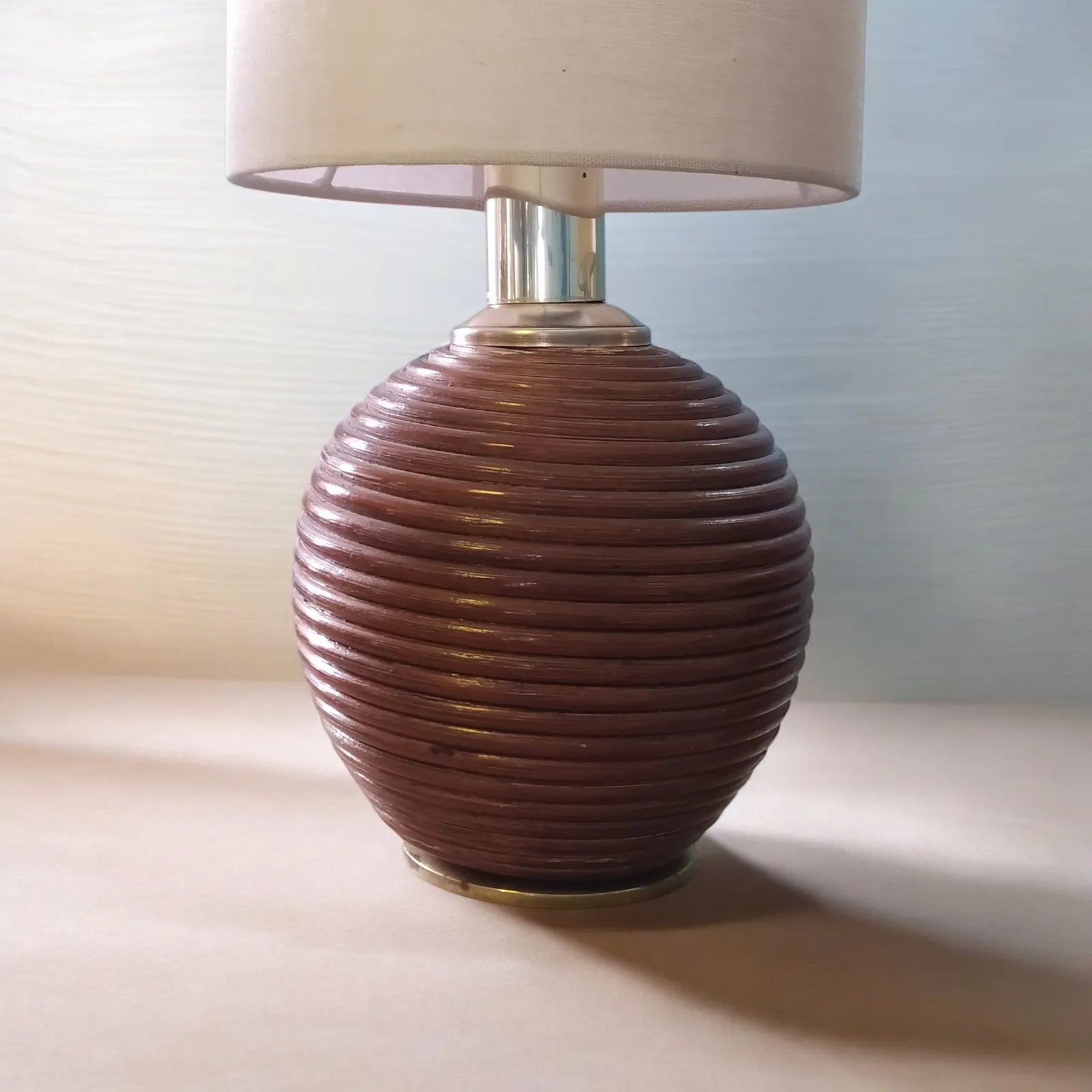 Pair 1970's Pencil Reed Table/Bedside Lamps. photo furniture