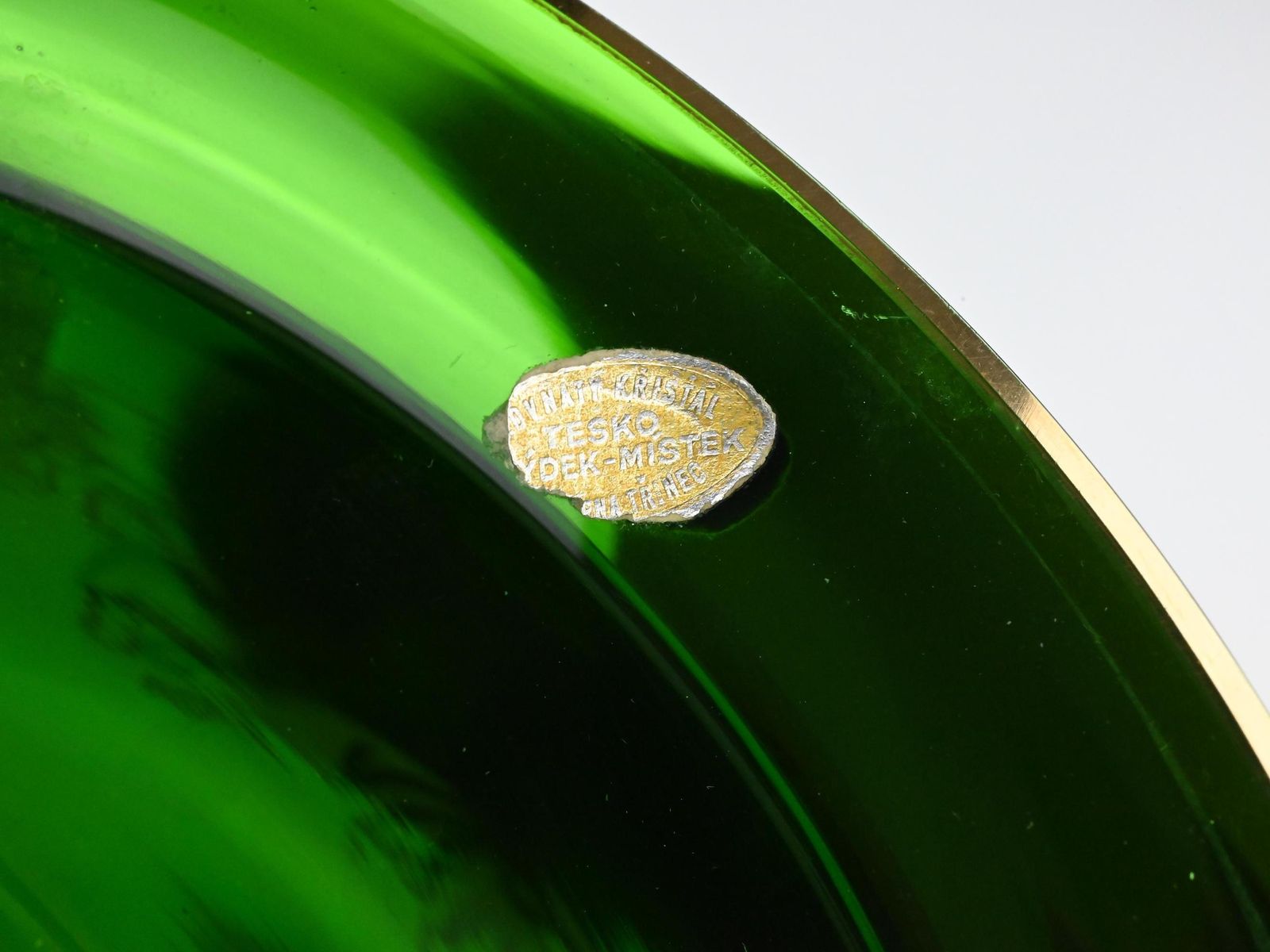 photo furniture 24k Gold Plated Glass Bowl, Glass Bowl, Green Glass Bowl, Gold Bowl, Bohemian Glass, Czech Glass Bowl, Enameled Bowl, Hand Painted Bowl