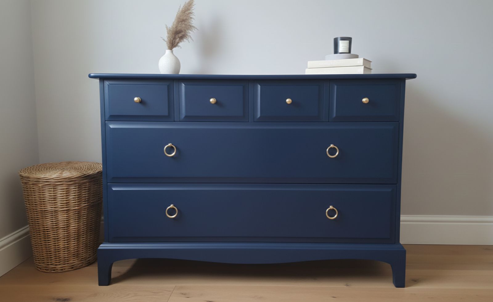 Vintage Stag Minstrel Chest Of Drawers, 4 Over 2, Custom Order photo furniture