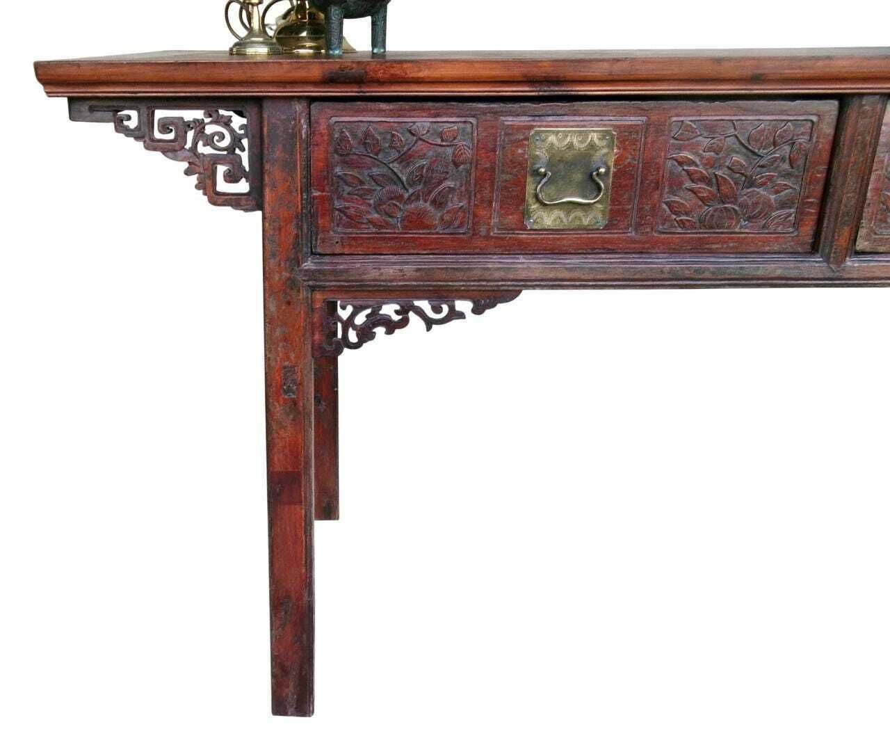 Antique Chinese Altar Table, C1830s, Auspicious Carvings, Large Oriental Asian Temple Table, Gong An photo for sale