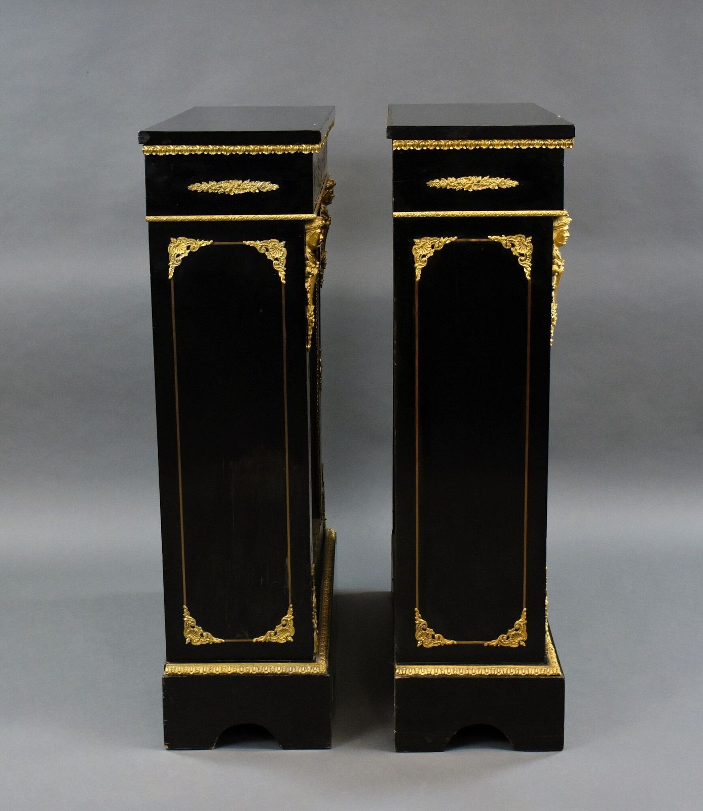 Pair Of Boulle Pier Cabinets, 1800s photo furniture