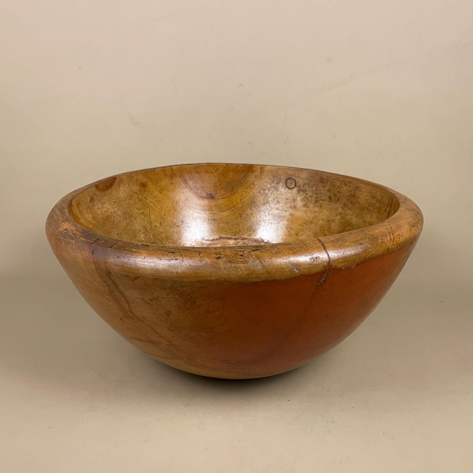 Antique Wooden Dough Food Bowl Hand Carved Rustic Farmhouse Decorative Primitive European Kitchen Decor Large photo 135.0