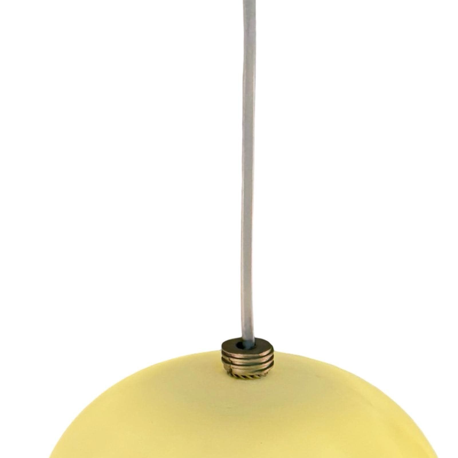 Approx. 1970's   Scandinavian   Pedant Lamp / Ceiling Mounted   Gold Colored Metal Brim And Plastic Insert photo for sale
