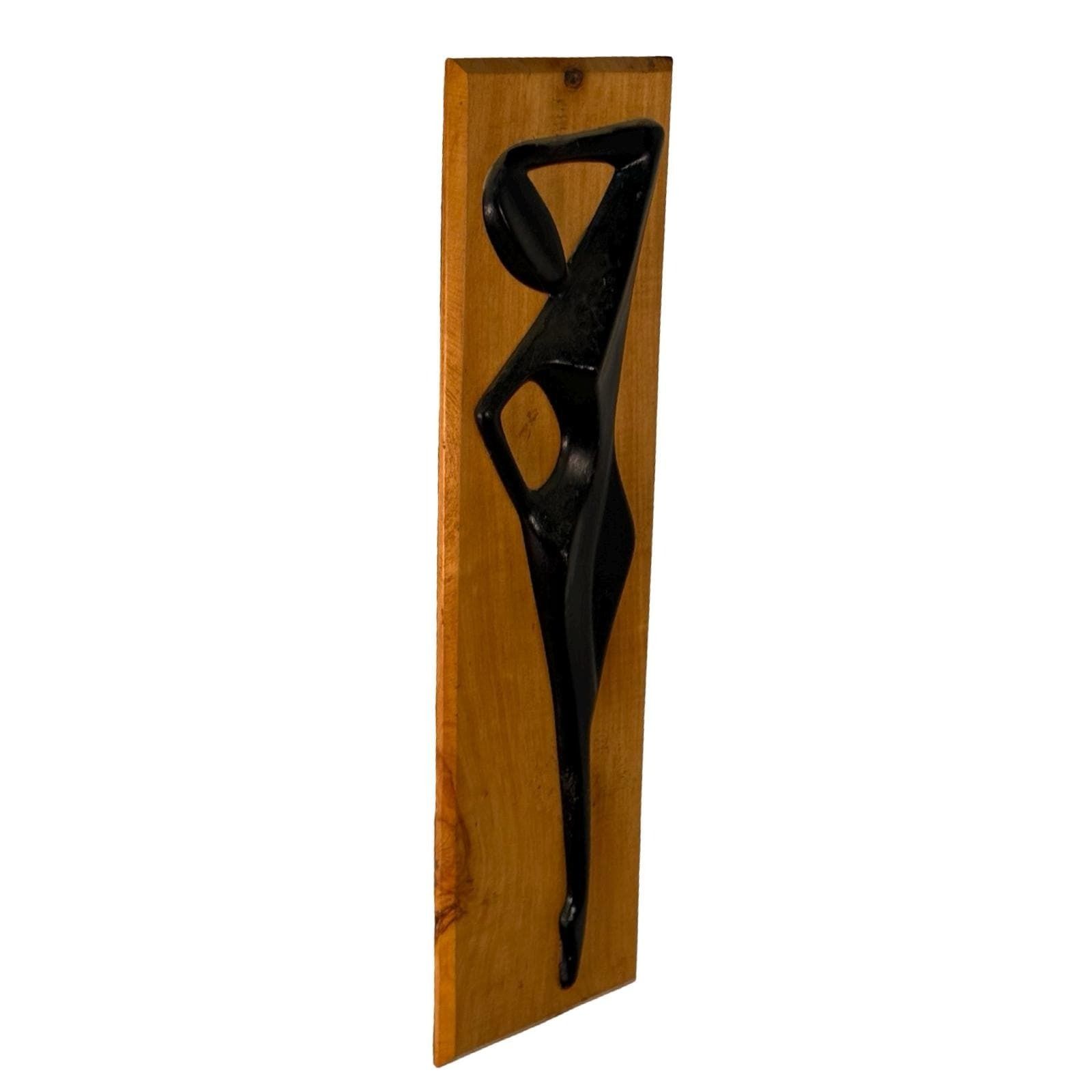 Art Deco   Wooden Sculpture   Stylistic Woman On Natural Wood   Eastern Europe
