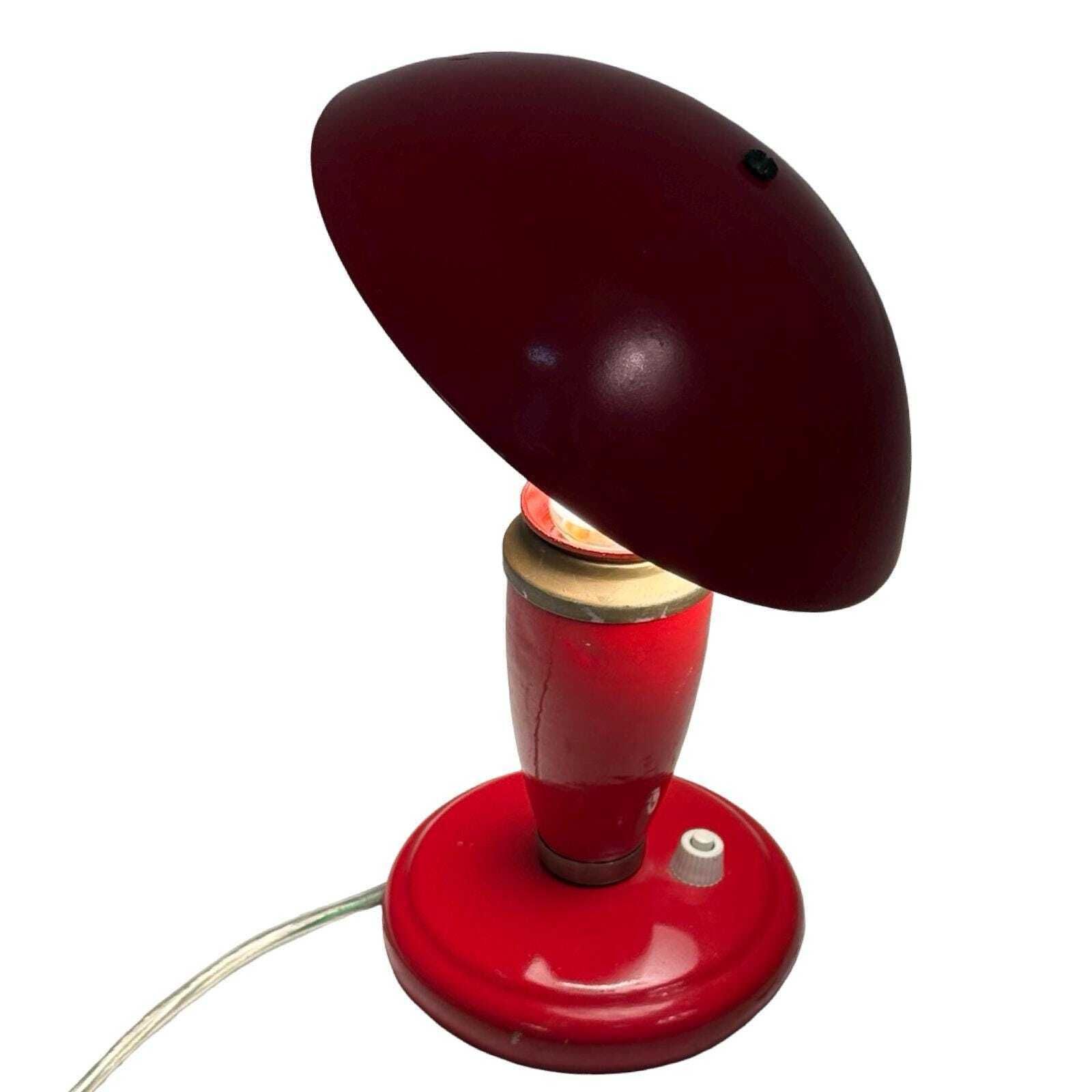 Pop Art / Space Age Design   Mushroom Lamp With Clamped On Shade   Red   Ca. 1960's   Soviet Union photo 117.0