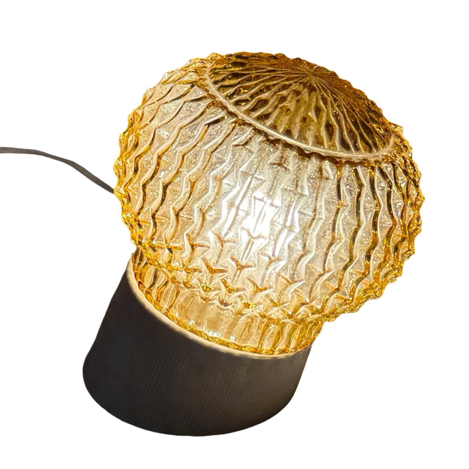 Ca. 1970's Pressed Glass Wall / Ceiling Fixture   Czechoslovakian   Mounted Under An Angle   Porcelain And Yellow Glass photo Lighting