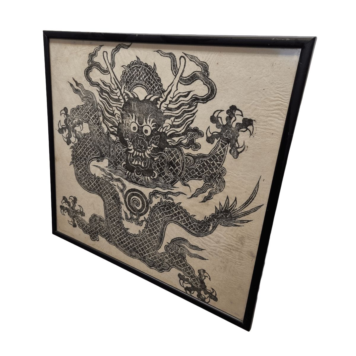 Asian Dragon Painting On Rice Paper, 1970s photo furniture