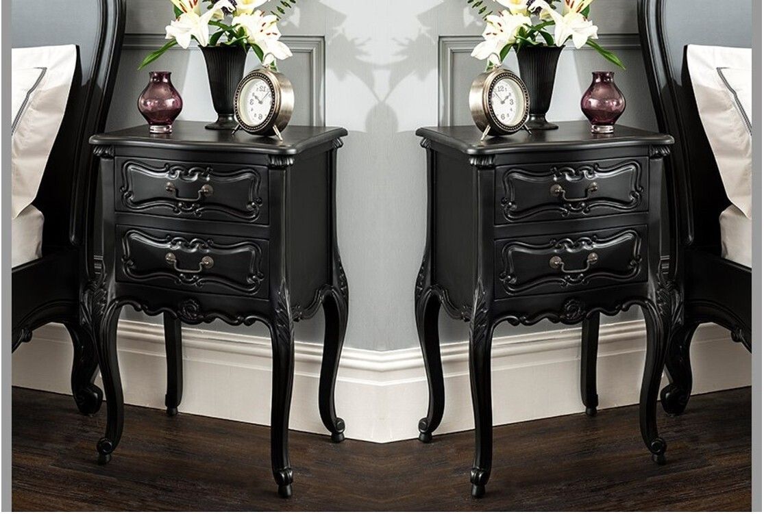Brand New Pair Of La Rochelle French Antique Style 2 Draw Bedside Tables –  Rrp £640 photo furniture