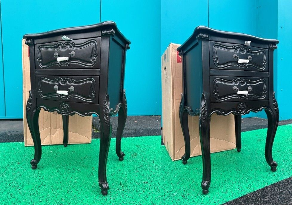 Brand New Pair Of La Rochelle French Antique Style 2 Draw Bedside Tables –  Rrp £640 photo vintage