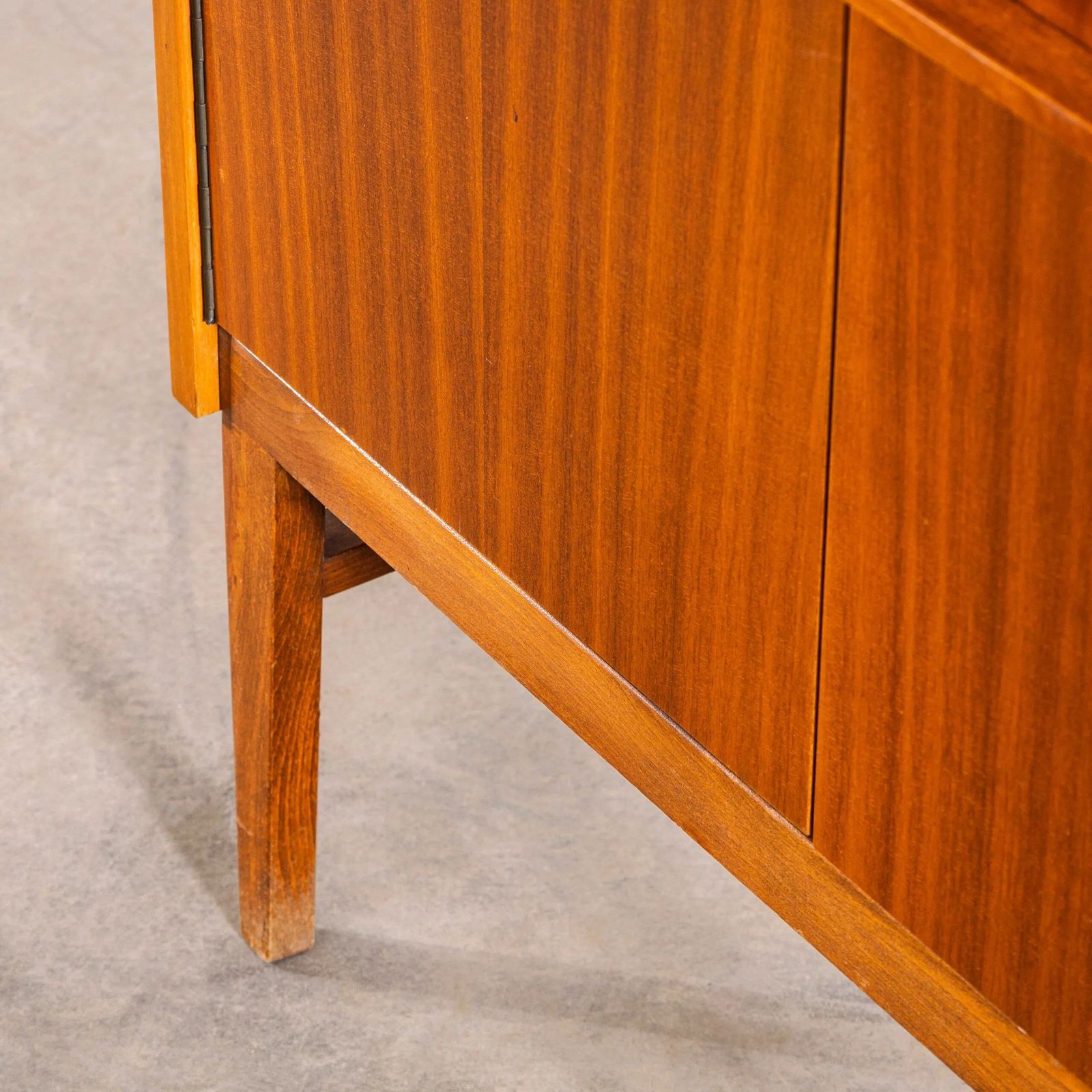 1960’s Mid Century Sapele Shelved Cupboard With Pin Legs photo vintage