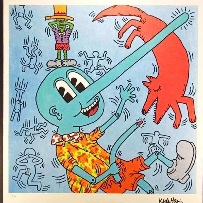 1990s Keith Haring Limited Edition Lithograph Numbered In Pencil. photo furniture