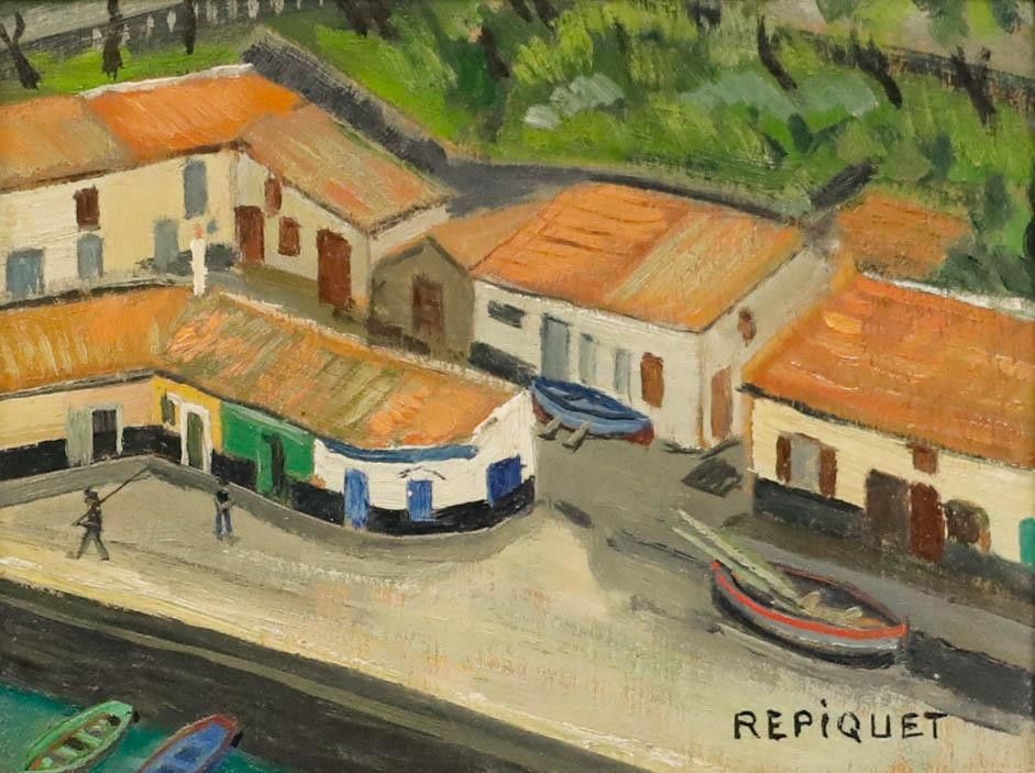 Raymond Henri Repiquet (1896 ?) French School Mid 20th Century Oil, Biarritz photo furniture