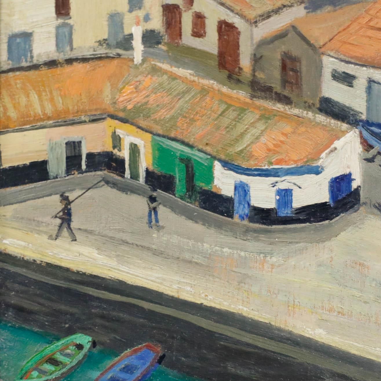 Raymond Henri Repiquet (1896 ?) French School Mid 20th Century Oil, Biarritz photo Art