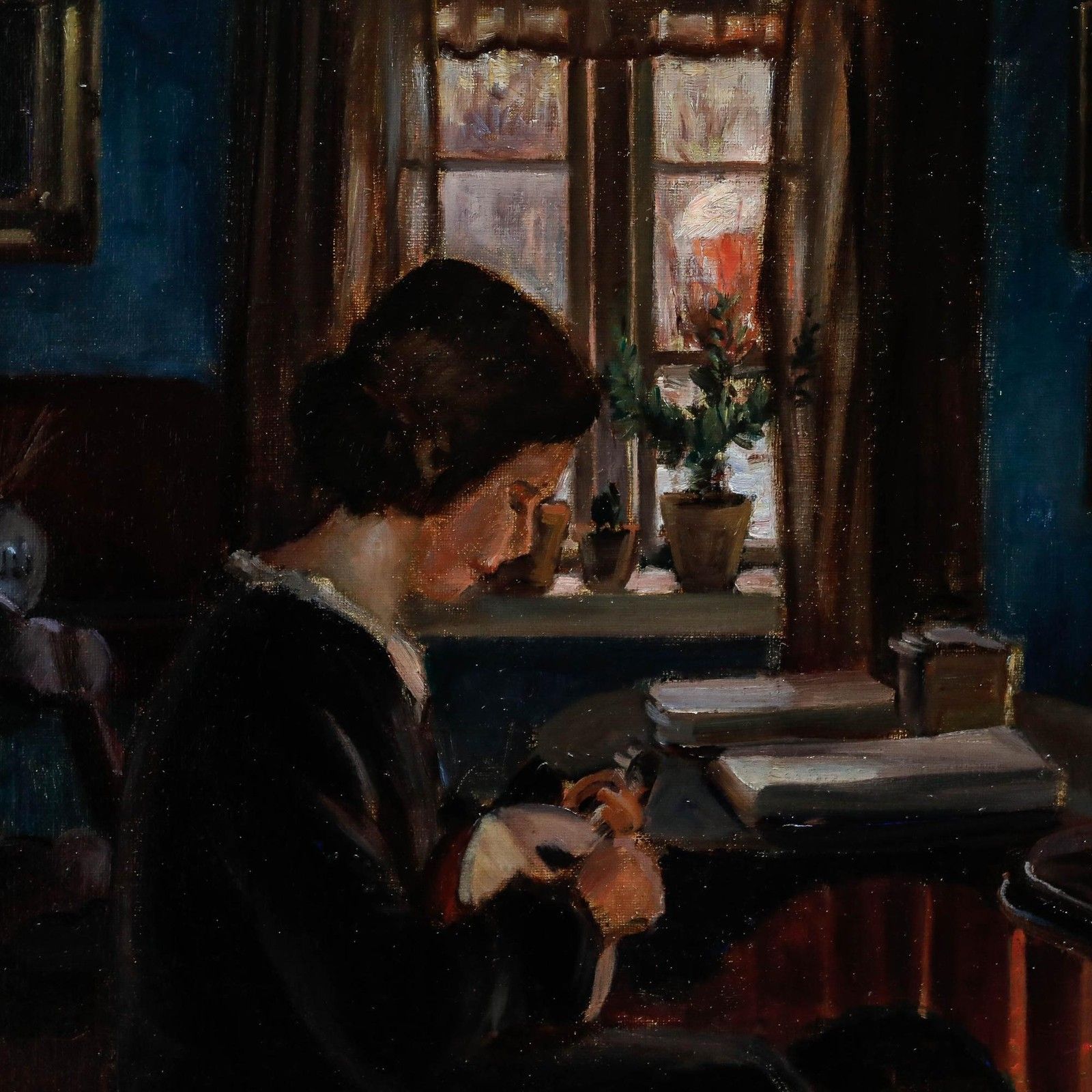 Early 20th Century Oil The Musician photo Art