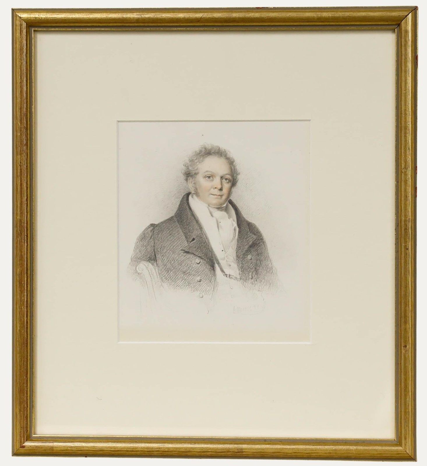 William Moore (1790 1851) 1829 Graphite Drawing, Portrait Of Robert Flower