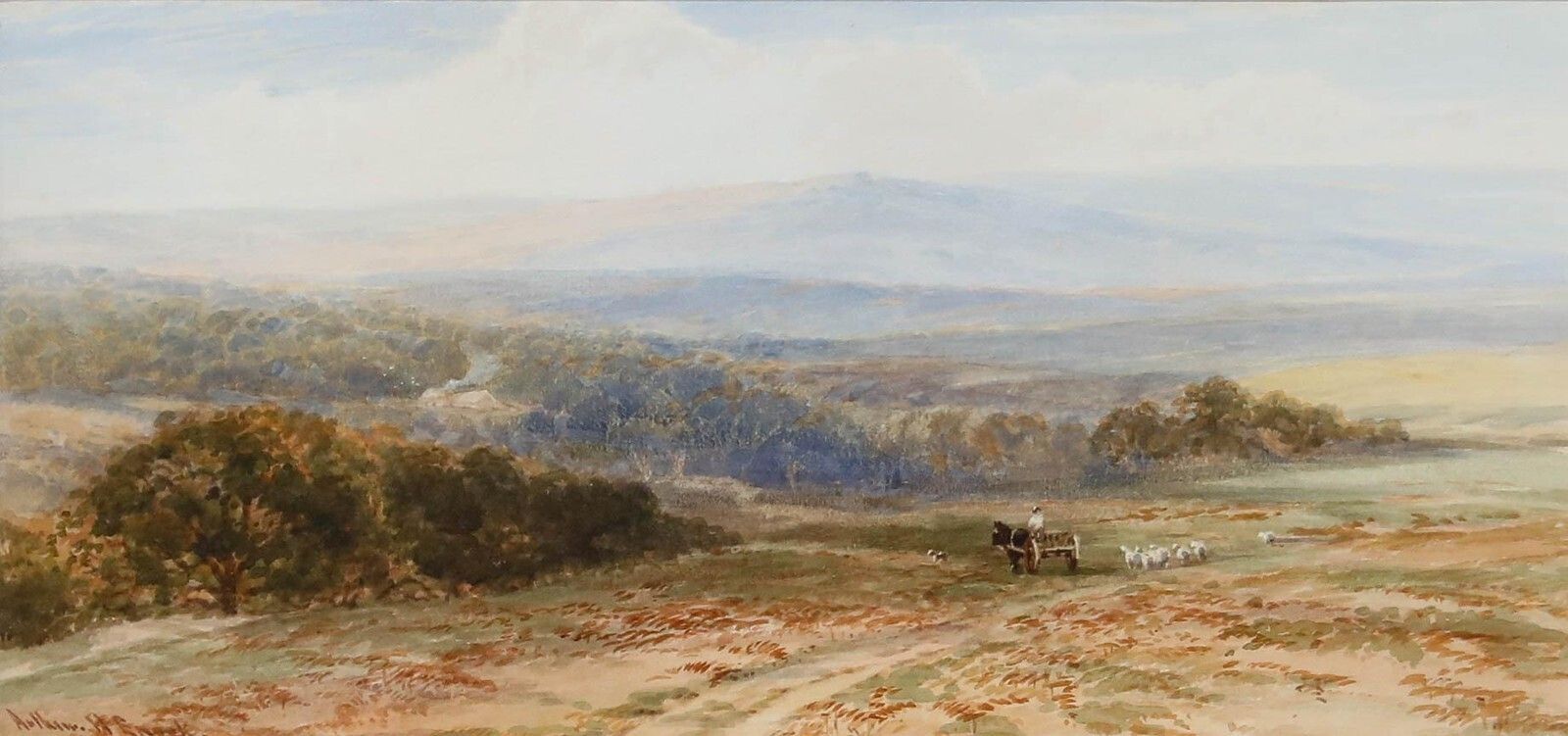 Arthur Henry Enock (1839 1917) Framed Watercolour, Exmoor Landscape photo furniture