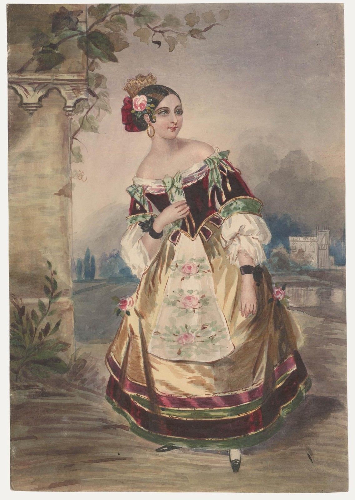 After Fanny Corbaux (1812 1883) 19th Century Watercolour, Emma Albertazzi