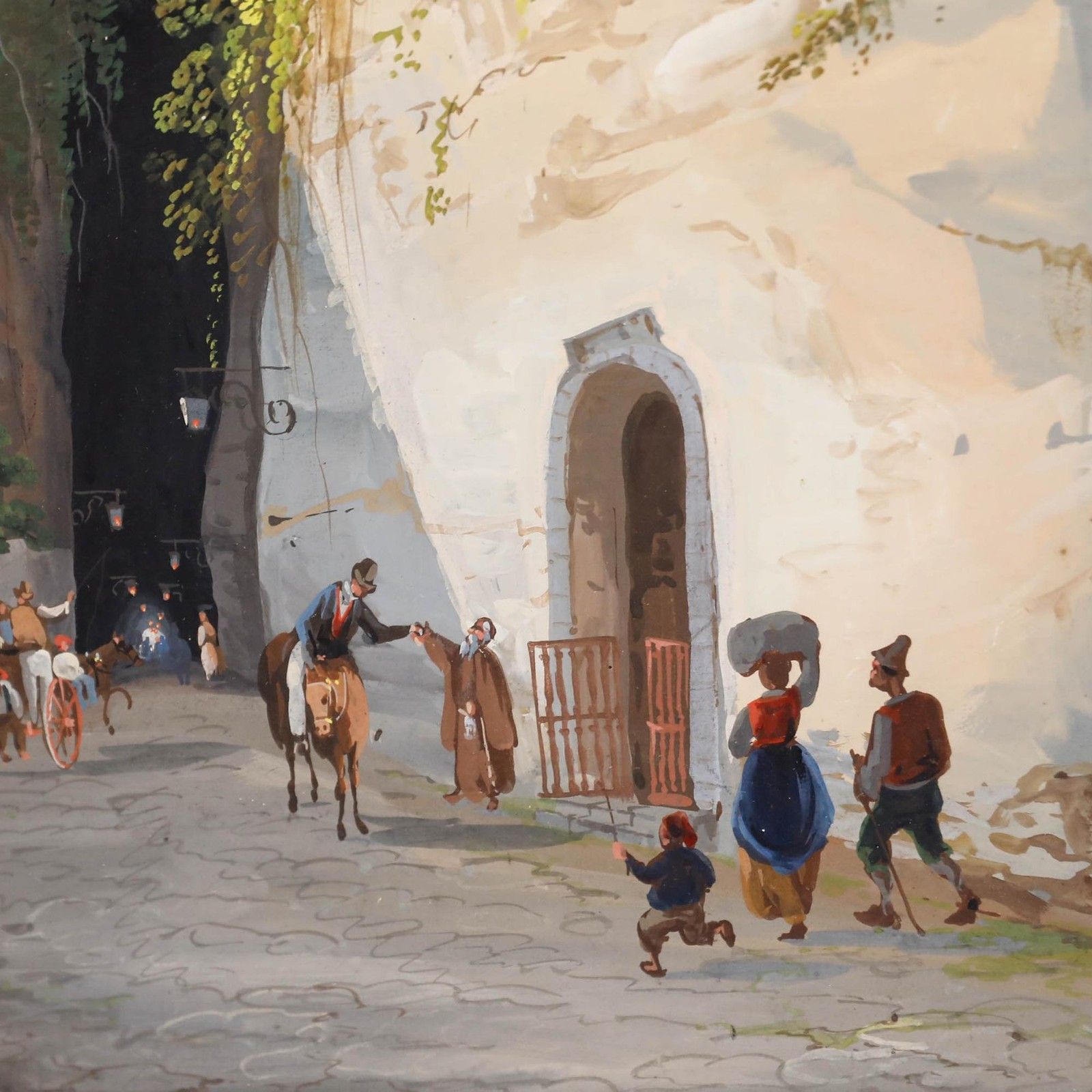 Attrib. Gioacchino La Pira (Act.1839 1870) Gouache, Crypta Napoletana photo 695.0