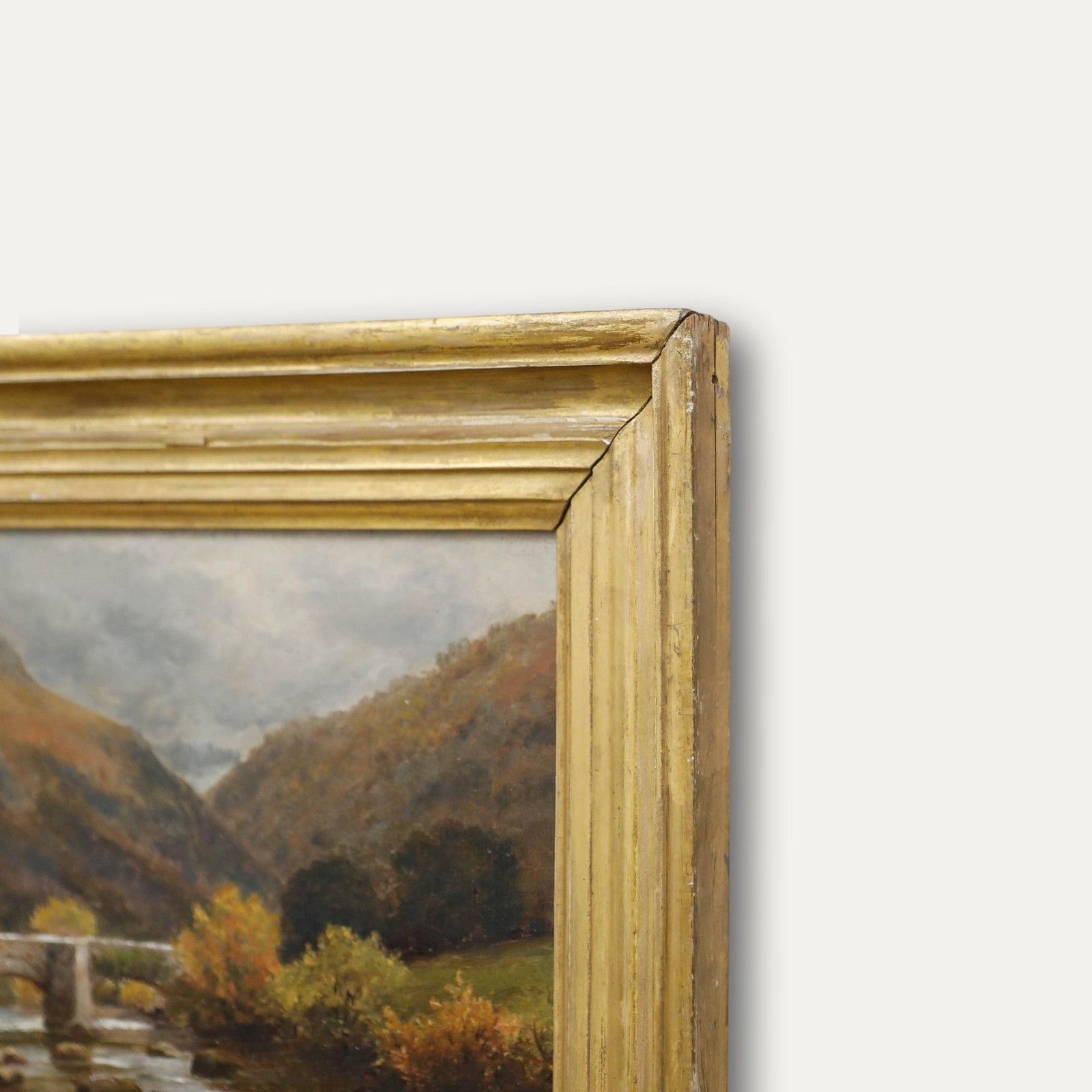 William Snell Morrish (1844 1917) Framed Late 19th Century Oil, Fingle Bridge photo 325.0