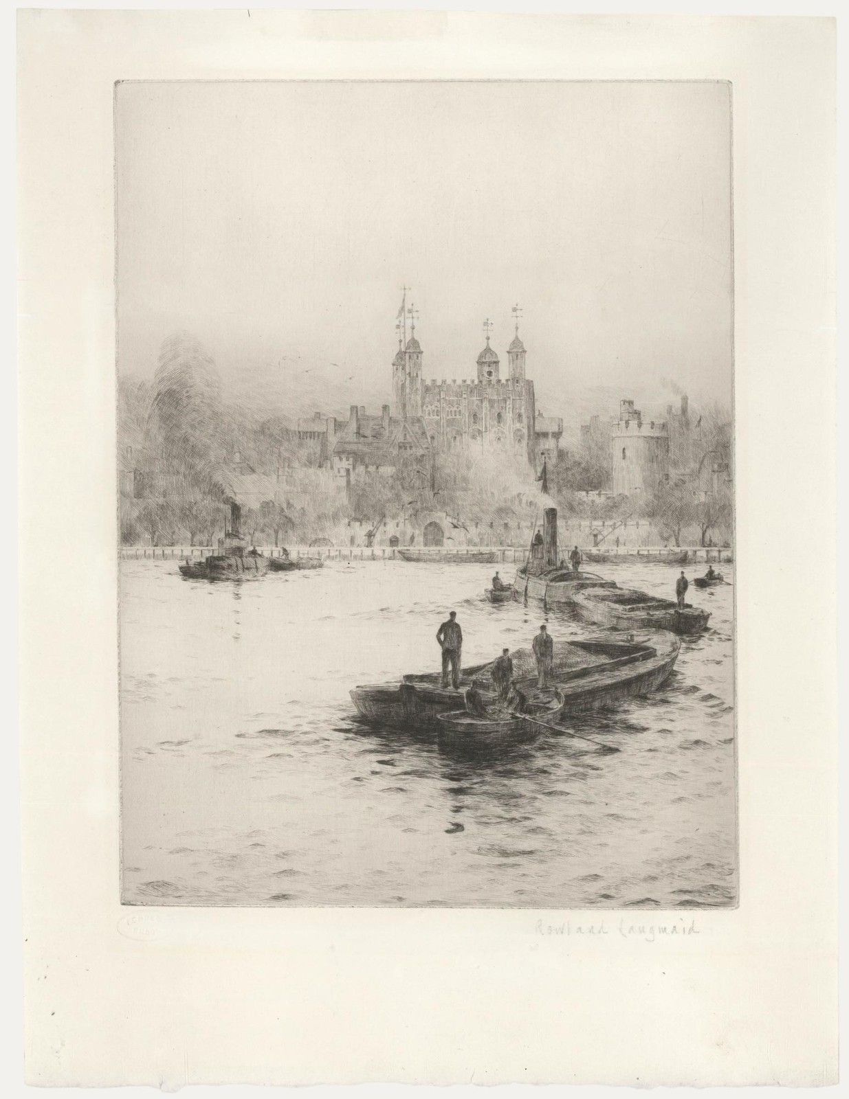 Rowland Langmaid Ra (1897 1956) Early 20th Century Etching, Tower Of London