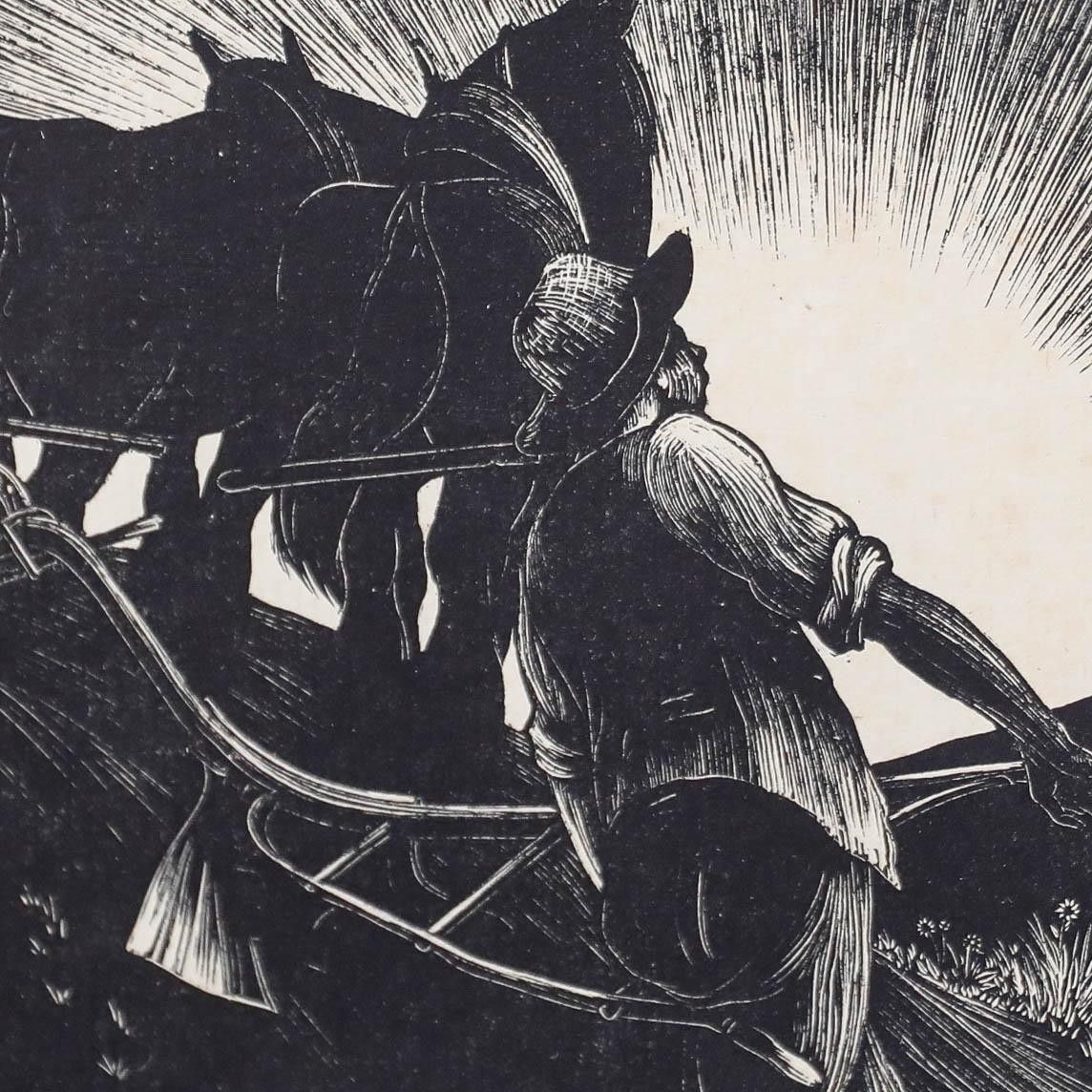 Clare Leighton (1898 1989) Mid 20th Century Woodcut, Turning The Plough photo Art