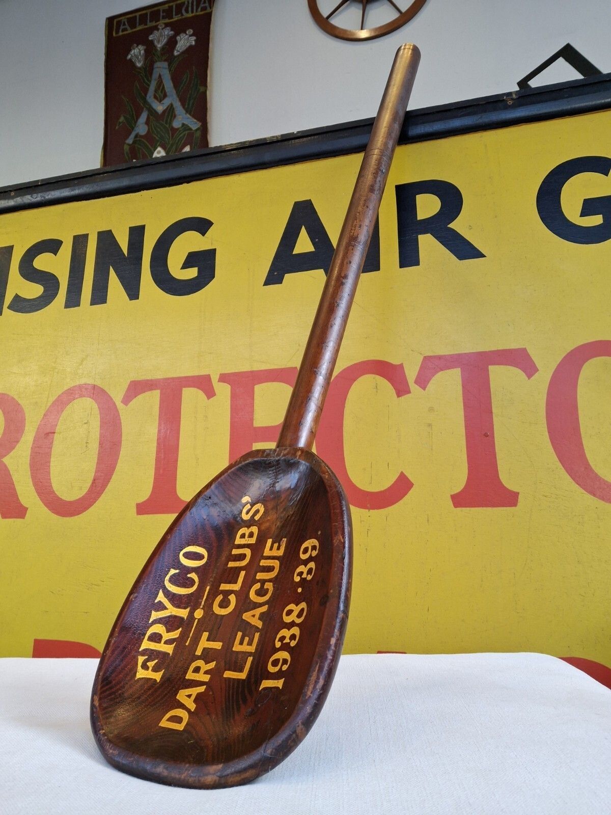Late 1930's Over Sized Fryco Darts League Wooden Spoon Competition Prize.