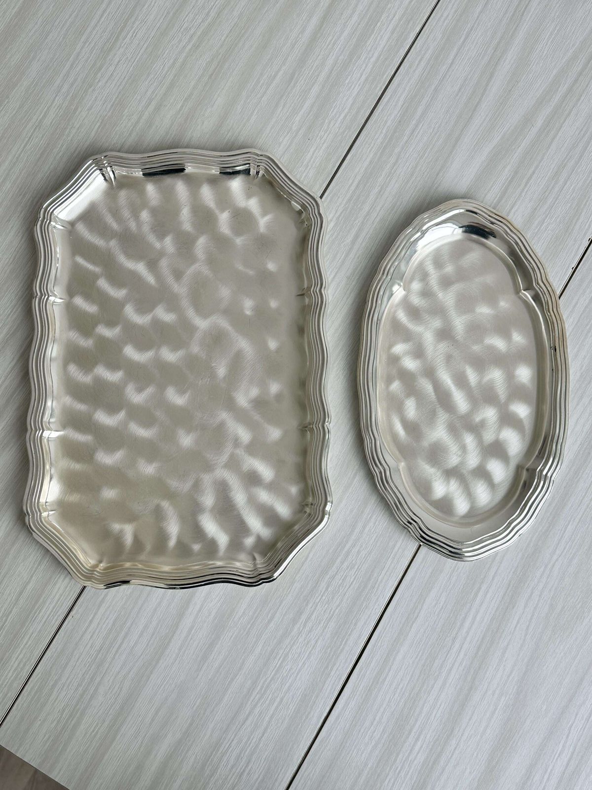 Lightweight, Shiny Metal Trays, Elegant Antique Trays, Chic Serving Platter, Refined Table Decoration, Elegant Service photo furniture