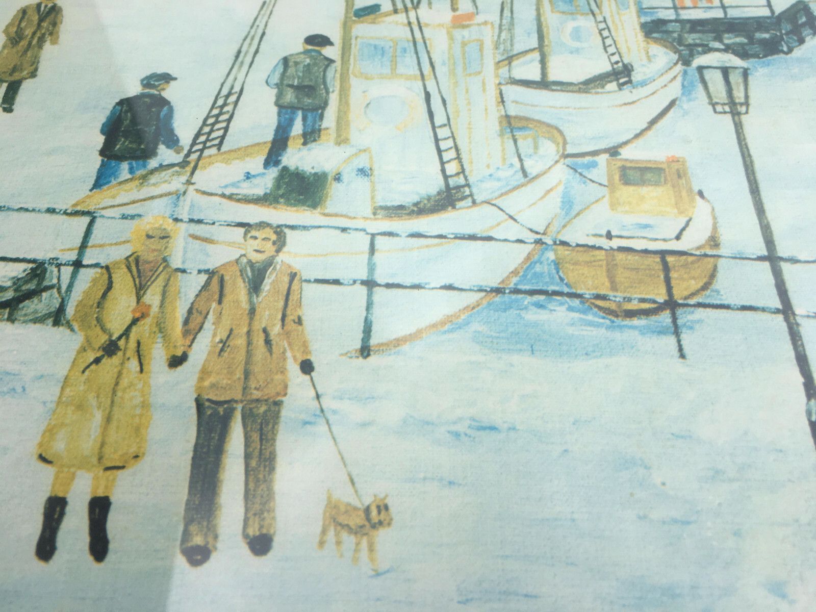 Vintage Lithography On Paper Winter Cityscape, By Artist In 1970's, Nr 368/410 photo vinterior