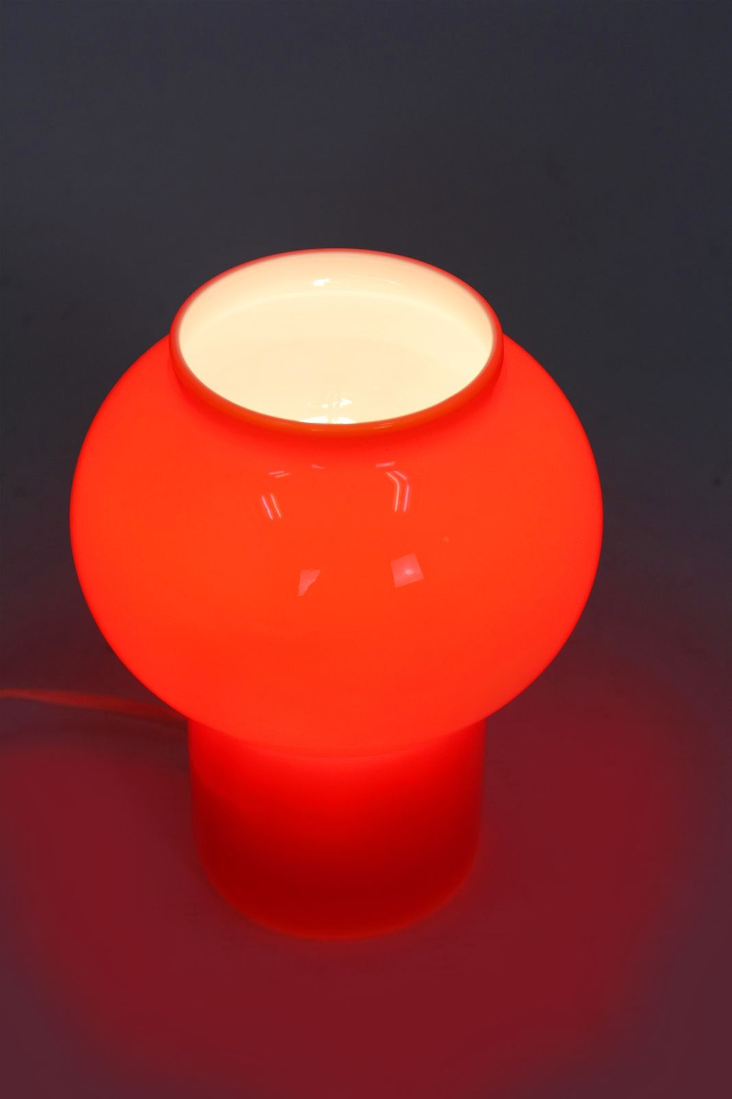 Vintage Red Glass Table Lamp Attributed To štěpán Tabery, Czechoslovakia, 1970s photo Lighting