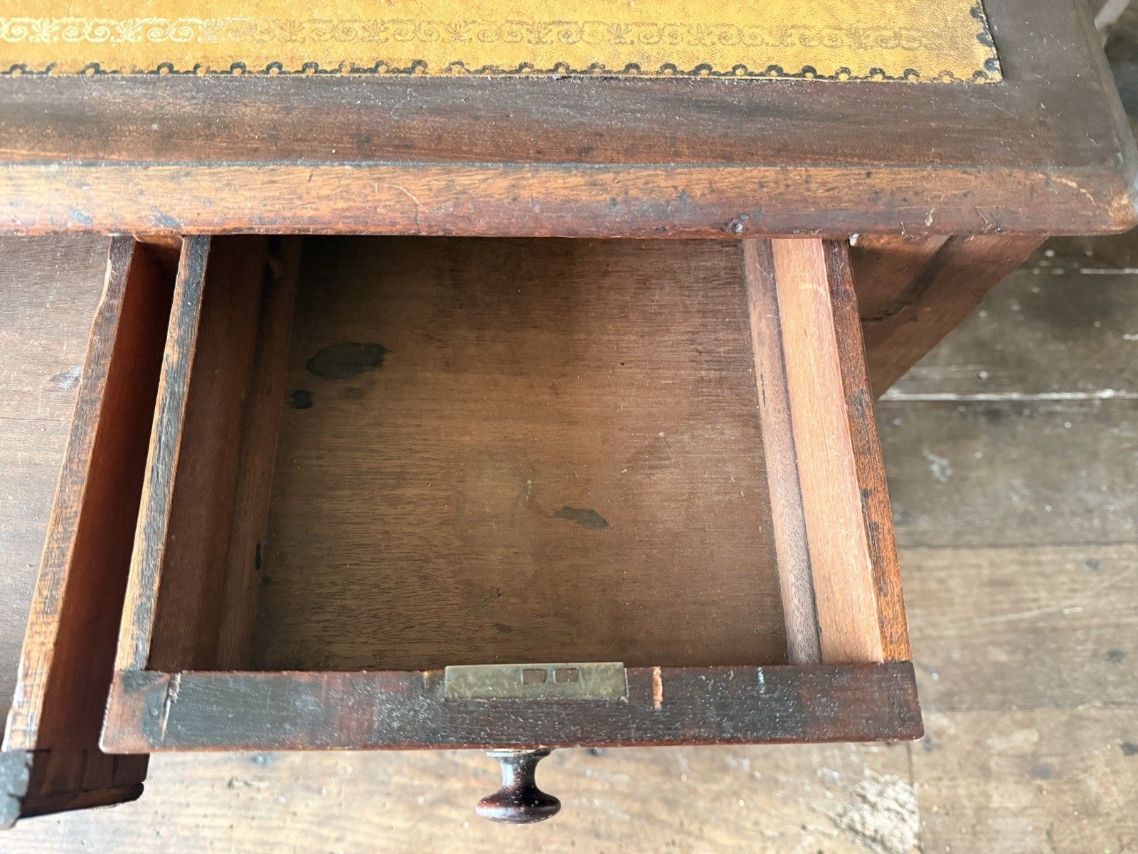 Furniture English Original Antique Regency Rustic Writers Office Desk W/ Drawers 1820 C photo
