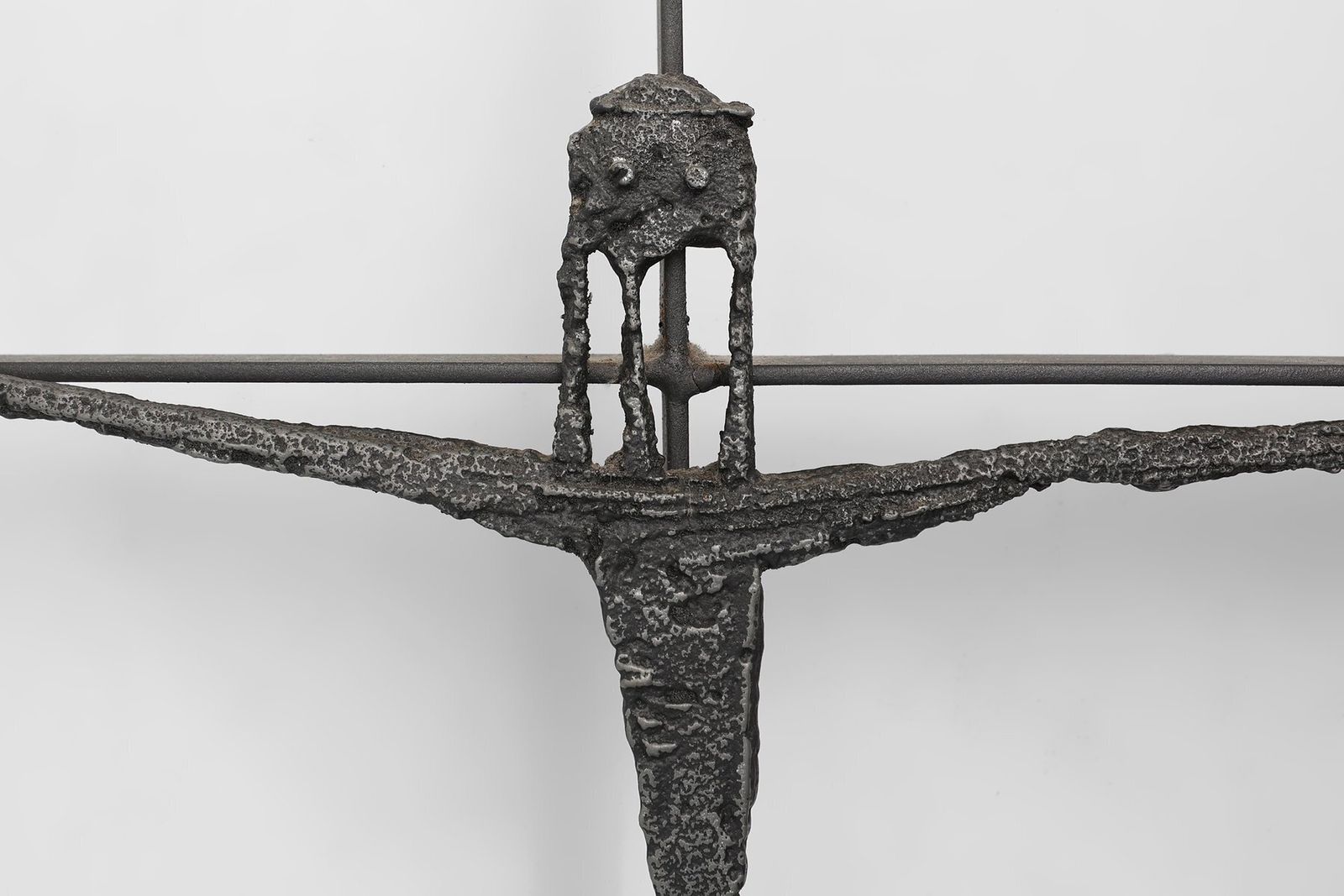 Brutalist Welded Iron Crucifix Wall Sculpture By Pia Manu, 1950s photo furniture