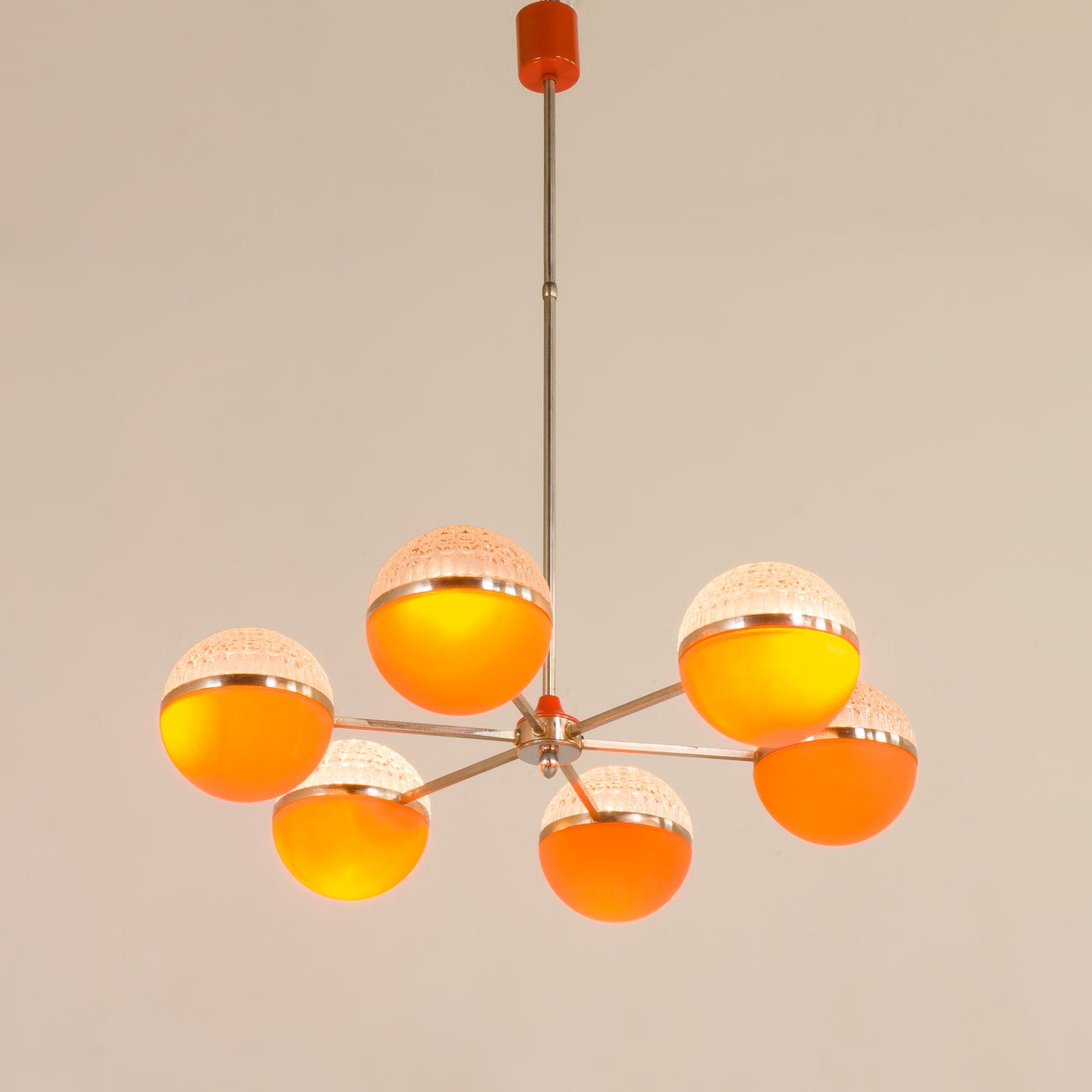 Italian Space Age Chandelier With Crystal Glass Shades, 1970s photo furniture