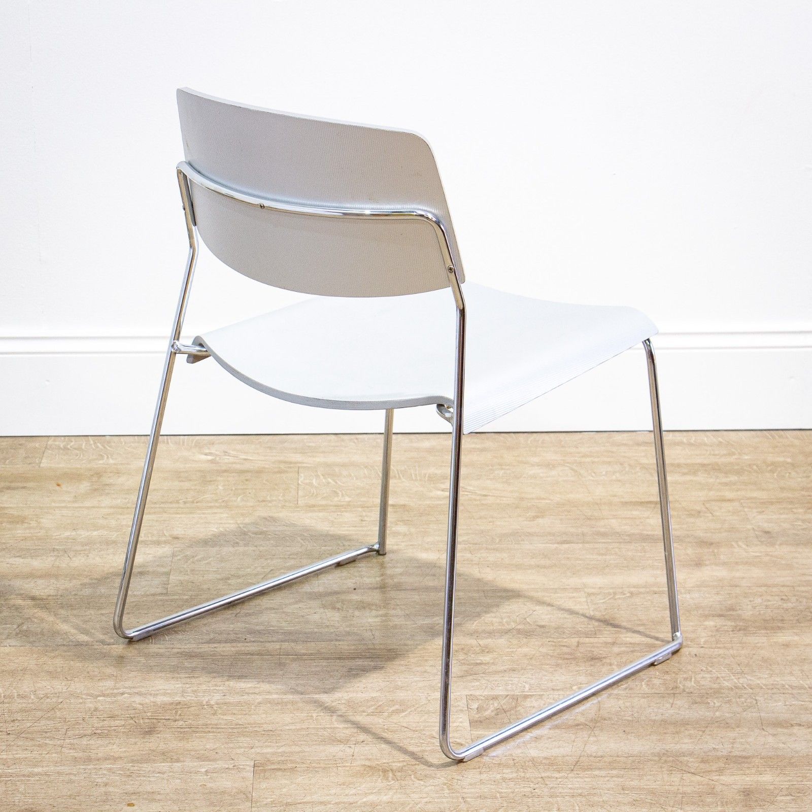 Set Of 4 Silver Grey Stacking Chairs By Talin Of Italy photo vinterior