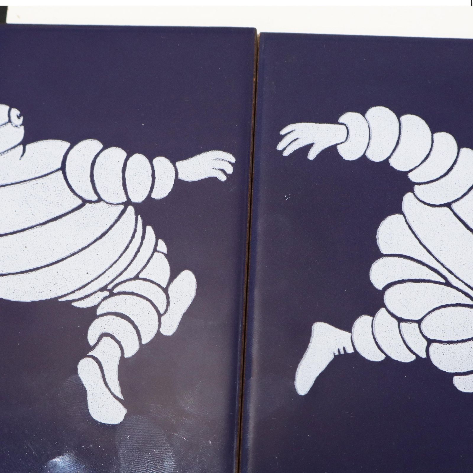 photo vinterior Vintage Ceramic Michelin Man Garage Tile, Set Of 5, 1960s.