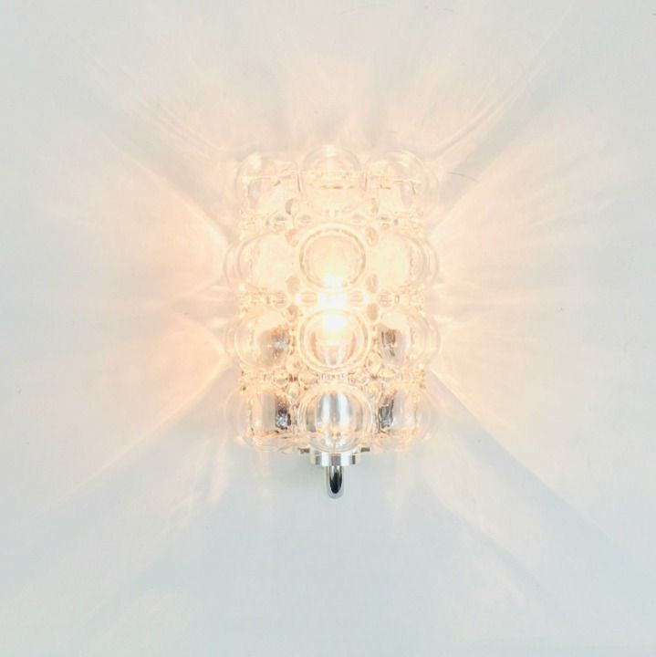 Mid Century Modern Bubble Glass Wandlampen Van Helena Tynell Voor Limburg, Duitsland, Jaren 1960 photo for sale