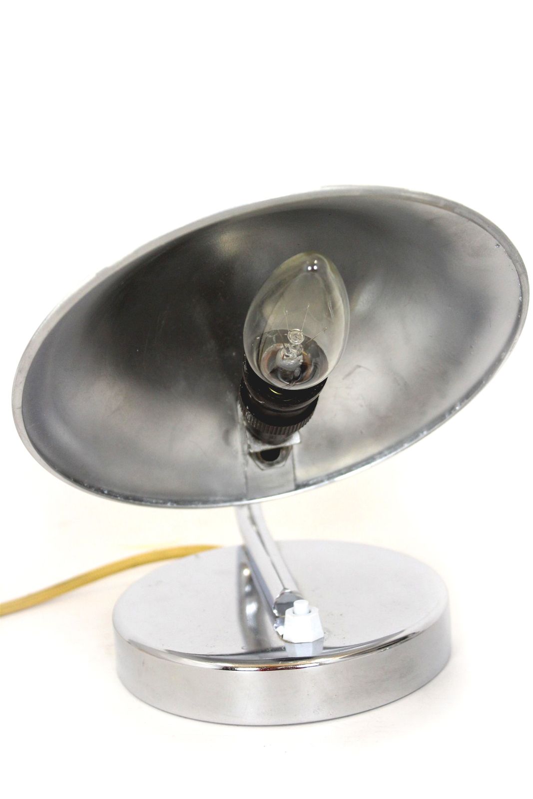 Pair Of Bauhaus Style Chrome Bedside Table Lamps From Napako, Czechoslovakia, 1930s photo vintage