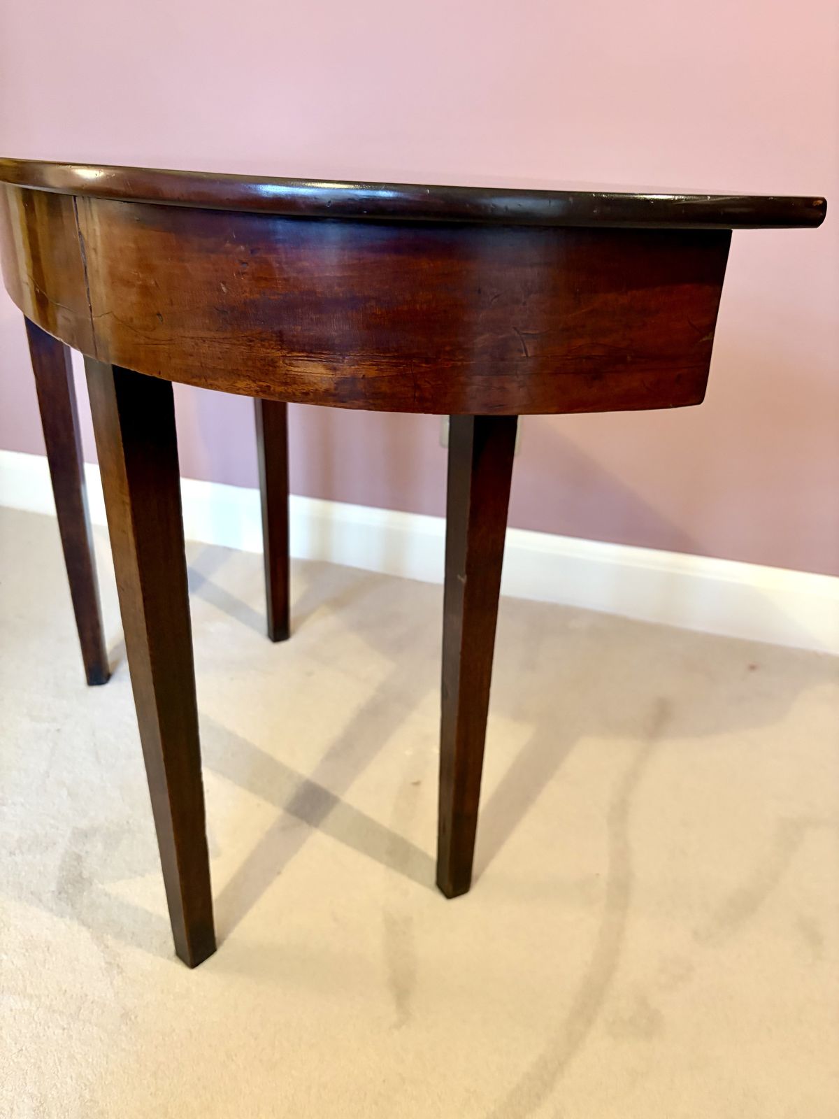 A Pair Of Georgian Mahogany D Shaped Console Tables photo for sale
