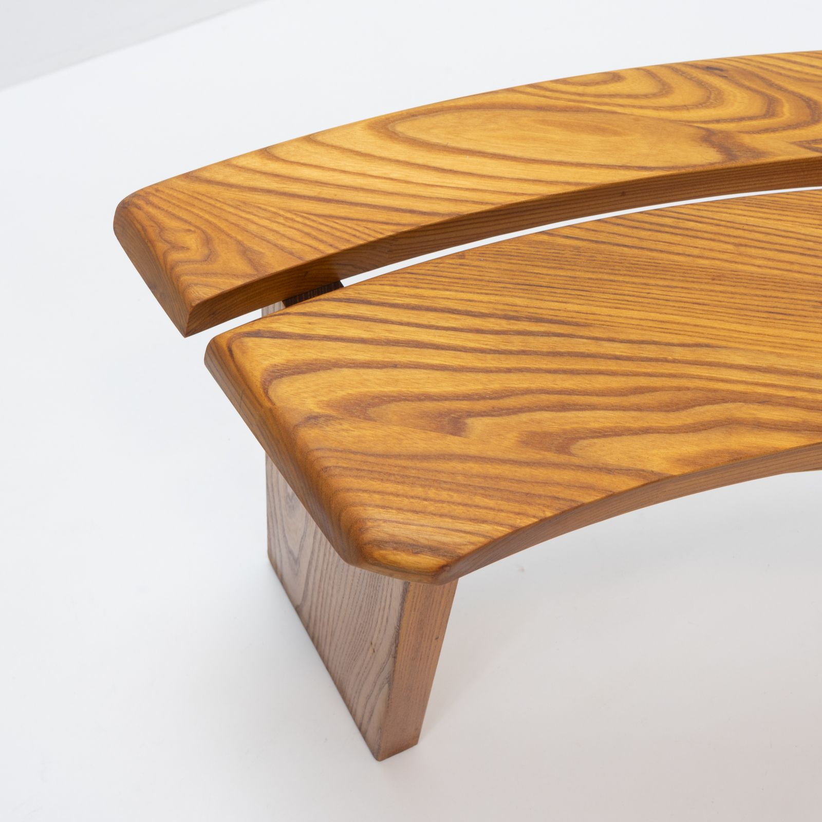 French Original Design Classic S38 Curved Benches In Elm From Pierre Chapo, 1980s, Set Of 2 photo buy