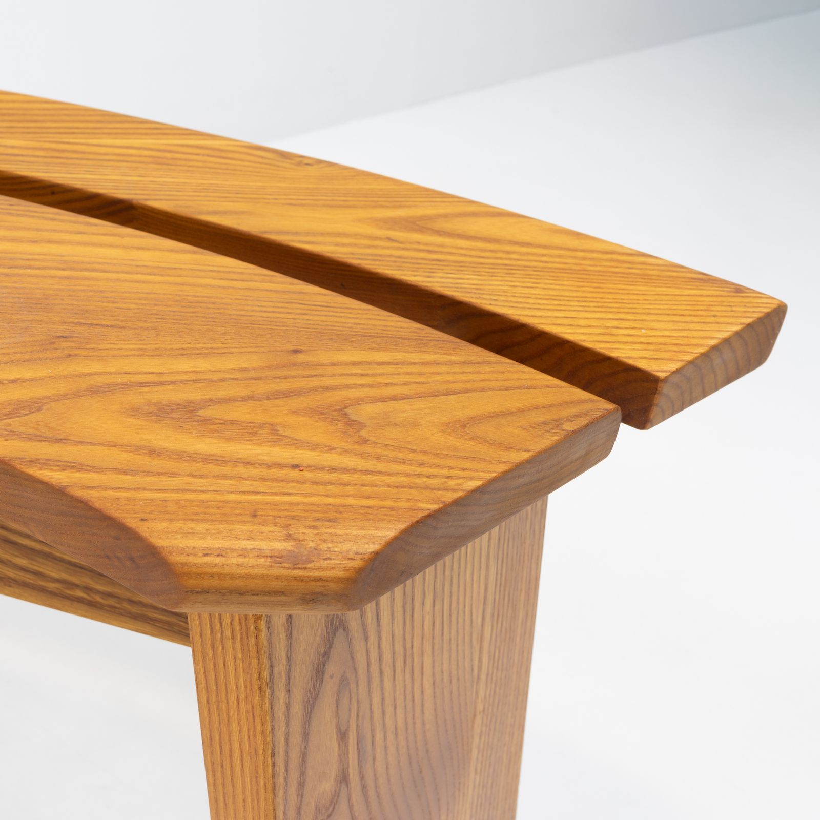 French Original Design Classic S38 Curved Benches In Elm From Pierre Chapo, 1980s, Set Of 2 photo vintage