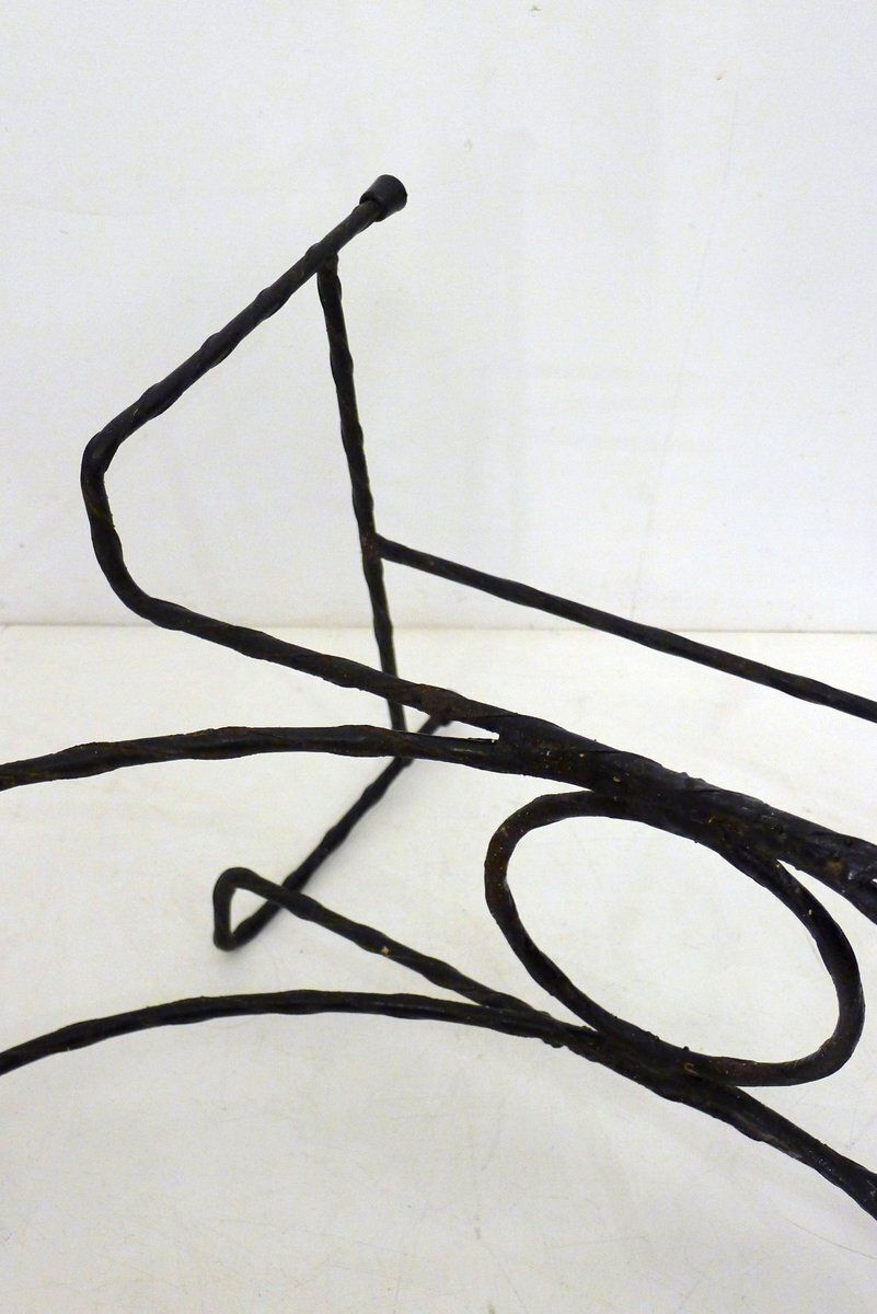 Round Openwork 4 Plant Stand In Black Wrought Iron, 1960s photo buy