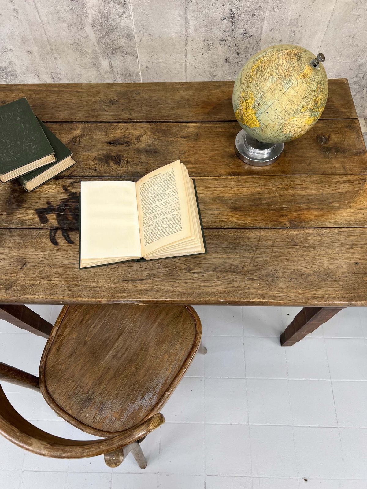 photo for sale 104.5cm Rustic Oak 1930's Bistro Table