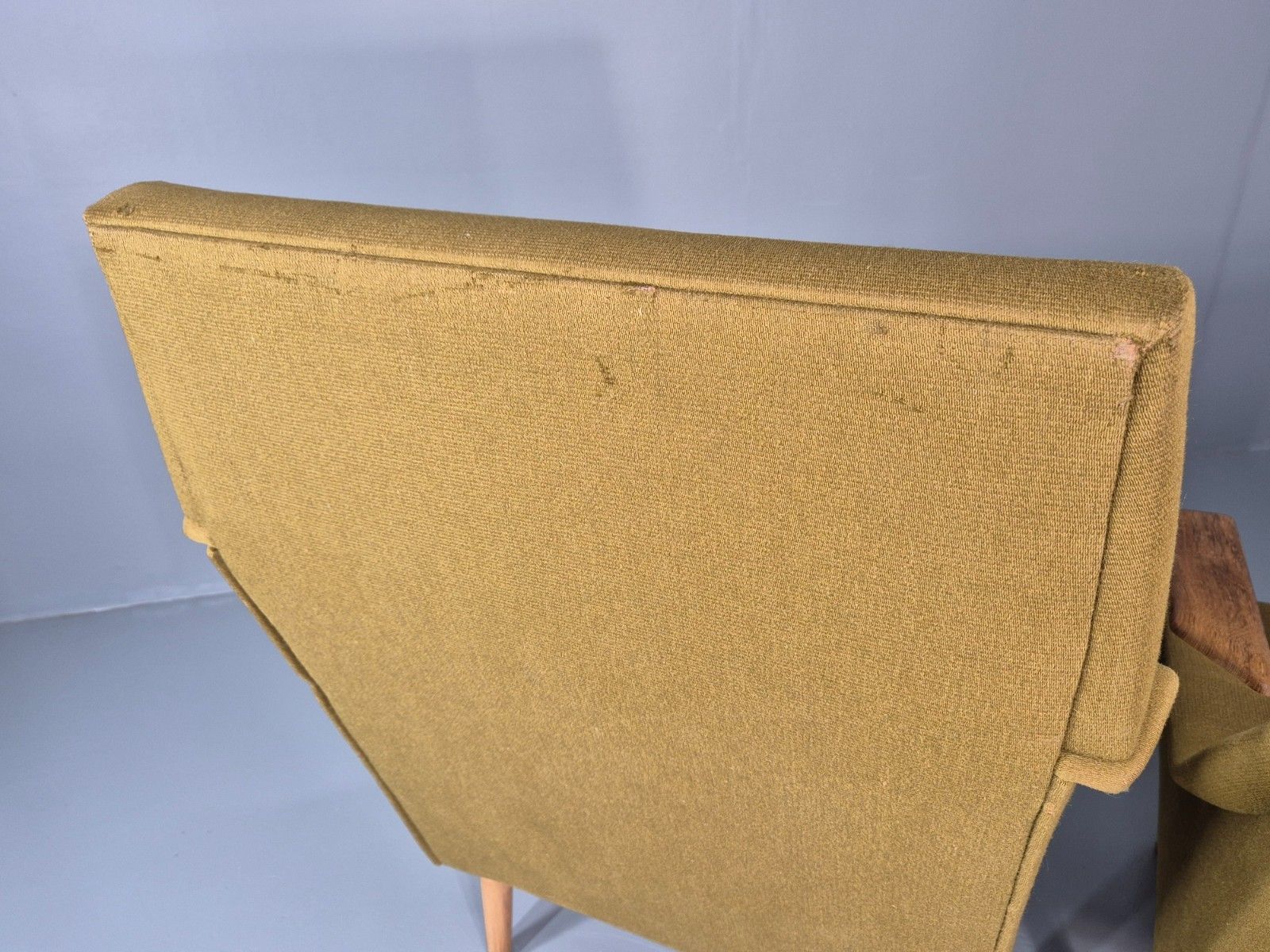 photo vinterior 2 1970s Danish Lounge Chairs Green Wool Oak Details Retro Quality Eb11408 Mnor