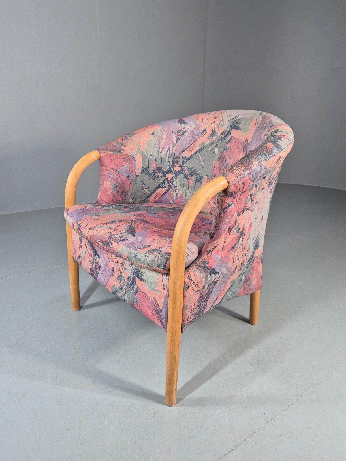 Vintage Tub Chair Stouby Multicoloured Danish Retro 1980s Eb11347 Mnor