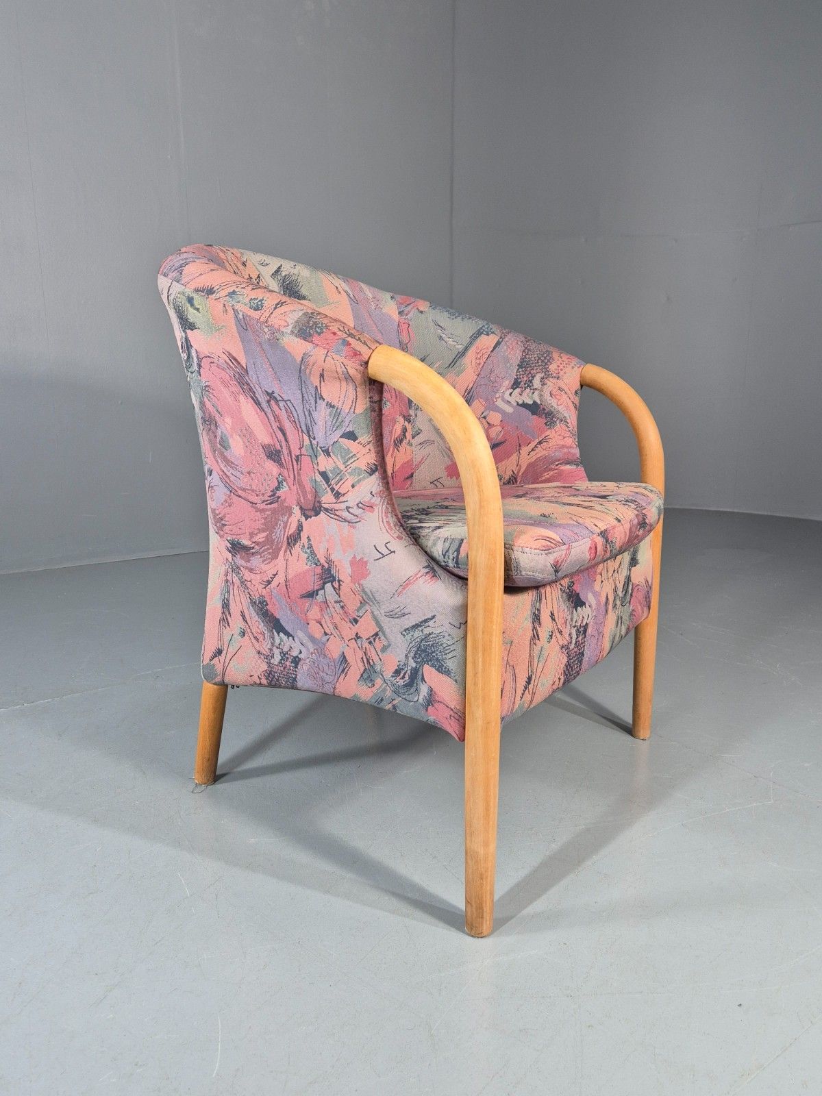 Vintage Tub Chair Stouby Multicoloured Danish Retro 1980s Eb11347 Mnor photo vinterior
