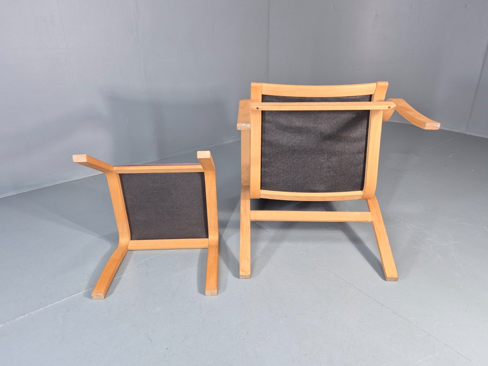 photo vintage Vintage Danish Bentwood Chair And Footstool Ostergaard Style Retro Eb11297 Mben
